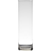 Glazen bloemen cylinder vaas/vazen 30 x 9 cm transparant - Vazen - thumbnail