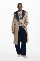 Dubbele kraag trenchcoat - BROWN - XL
