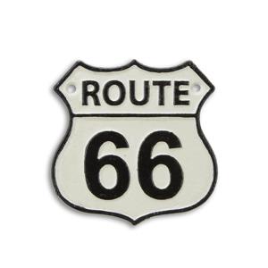 GIETIJZEREN "ROUTE 66" GEDENKPLAAT