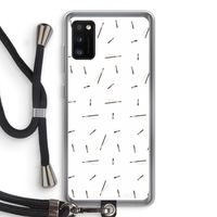 Hipster stripes: Samsung Galaxy A41 Transparant Hoesje met koord