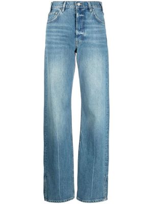 ANINE BING jean fendu à coupe droite - Bleu