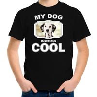 Dalmatier honden t-shirt my dog is serious cool zwart voor kinderen