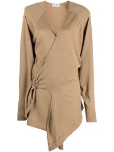 The Attico robe courte Huely à design portefeuille - Marron