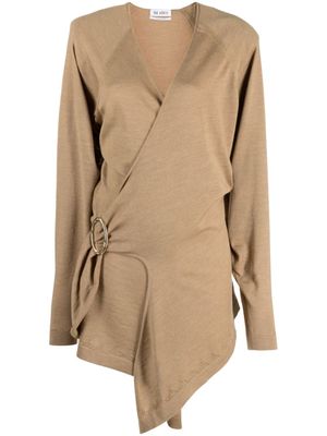 The Attico robe courte Huely à design portefeuille - Marron