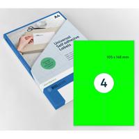 Etiket rillprint 105x148mm fluorgn 400 etiketten