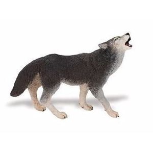 Plastic speelgoed figuur huilende wolf 9 cm   -