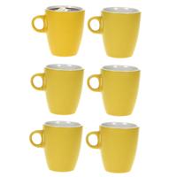 Cosy & trendy Koffiekopjes/bekers - 6x - geel - 190 ml - Keramiek - Glans finish
