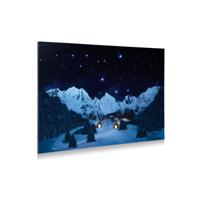 Achtergrond canvas berglandschap nacht 76x56 cm - My village