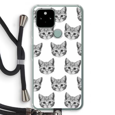 Kitten: Pixel 5 Transparant Hoesje met koord