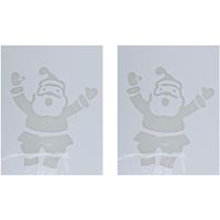 2x Kerst raamsjablonen/raamdecoratie Kerstman plaatjes 35 cm 2x Kerst raamsjablonen/raamdecoratie Kerstman plaatjes 35 cm