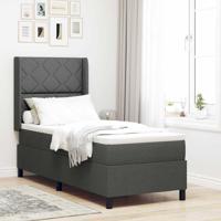 Boxspringbed met matras en LED stof donkergrijs 80x200 cm