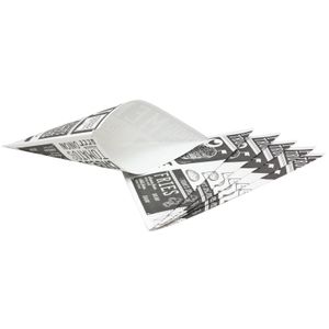 Frietzak - 10x - Puntzak - Papier - Zwart/wit - 17,5 x 24 cm