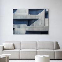 Urban Cotton Wandkleed 'Concrete Cube' 110 x 145cm in Frame - black