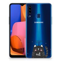 Samsung Galaxy A20s Telefoonhoesje met Naam Cat Good Day - thumbnail