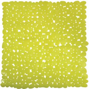 MSV Douche/bad anti-slip mat - badkamer - pvc - limegroen - 54 x 54 cm - Badmatjes