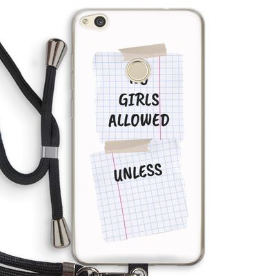 No Girls Allowed Unless: Huawei Ascend P8 Lite (2017) Transparant Hoesje met koord