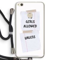 No Girls Allowed Unless: Huawei Ascend P8 Lite (2017) Transparant Hoesje met koord