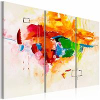 Schilderij - De papegaai, 3 luik, Multikleur, 3 maten, Premium print