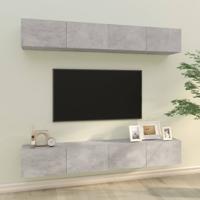 Tv-wandmeubels 4 st 100x30x30 cm betongrijs