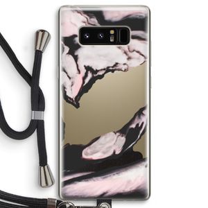 Roze stroom: Samsung Galaxy Note 8 Transparant Hoesje met koord