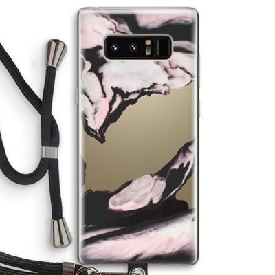 Roze stroom: Samsung Galaxy Note 8 Transparant Hoesje met koord