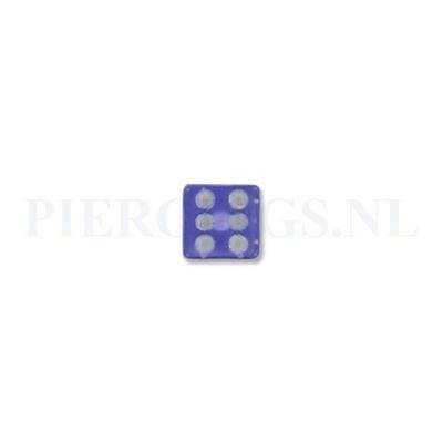 Balletje 1.2 mm acryl dobbelsteen blauw