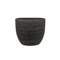 Steege Plantenpot Rinca - zwart - lava look - 36 x 32 cm