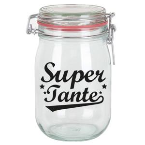 Cadeau voorraadpot - tante - glas - 11 x 11 cm - 1 liter - verjaardag cadeau - snoeppot