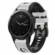 leer + siliconen bandje - Wit - Garmin Quatix 8 - 47mm