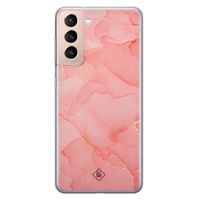Samsung Galaxy S21 siliconen hoesje - Marmer roze
