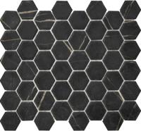 Mozaiek Valencia Hexagon Marmerprint Zwart 4,4x5,0 Mozaiek Valencia Hexagon Marmerprint Zwart 4,4x5,0