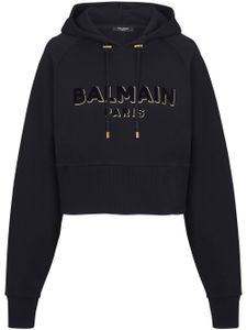 Balmain hoodie à logo imprimé - Noir