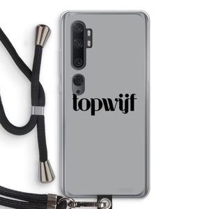 Topwijf Grijs Zwart: Xiaomi Mi Note 10 Pro Transparant Hoesje met koord