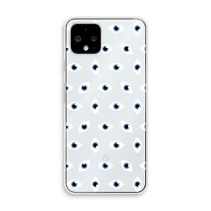 Eyes pattern: Pixel 4 Transparant Hoesje