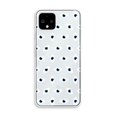 Eyes pattern: Pixel 4 Transparant Hoesje