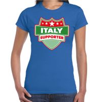 Italie / Italy schild supporter t-shirt blauw voor dames - thumbnail