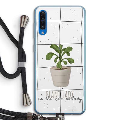 Kamerplant op vensterruit: Samsung Galaxy A50 Transparant Hoesje met koord