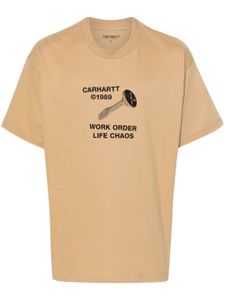 Carhartt WIP t-shirt Strange Screw à slogan imprimé - Marron