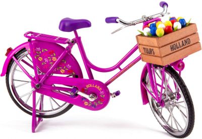 Matix miniatuurfiets Old Dutch 30 x 16 cm metaal roze/paars Matix miniatuurfiets Old Dutch 30 x 16 cm metaal roze/paars