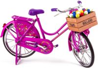 Matix miniatuurfiets Old Dutch 30 x 16 cm metaal roze/paars - thumbnail