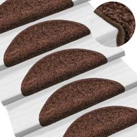VidaXL Trapmatten 15 st 56x17x3 cm bruin halfrond