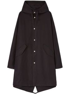 Jil Sander parka à logo imprimé - Noir