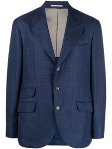 Brunello Cucinelli blazer à simple boutonnage - Bleu