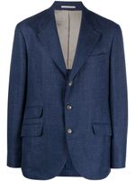 Brunello Cucinelli blazer à simple boutonnage - Bleu - thumbnail