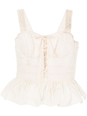 Ulla Johnson blouse en coton à ourlet péplum - Tons neutres