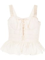 Ulla Johnson blouse en coton à ourlet péplum - Tons neutres