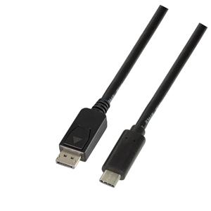 LogiLink UA0336 video kabel adapter 3 m USB Type-C DisplayPort Zwart