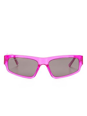 Balenciaga Eyewear lunettes de soleil carrées à logo imprimé - Rose