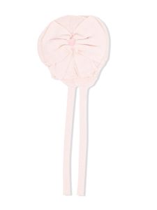 Monnalisa bonnet en maille à plaque logo - Rose