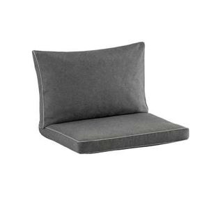 Loungekussenset Universeel - donkergrijs - 2 stuks - 60x60x7,5 cm en 60x43x12 cm - Leen Bakker